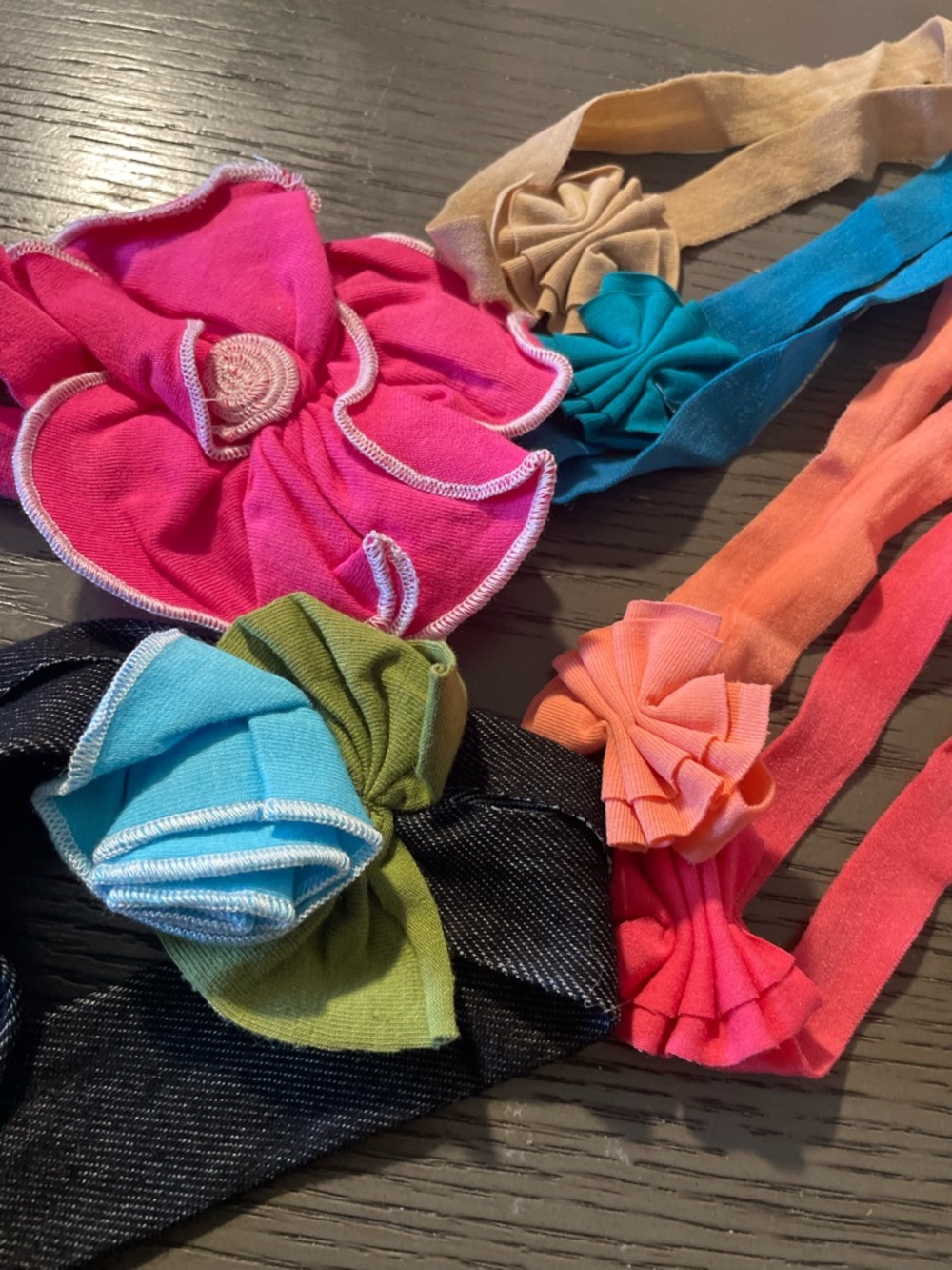 Kids Elastic Flower Headbands - Multi-Color Set